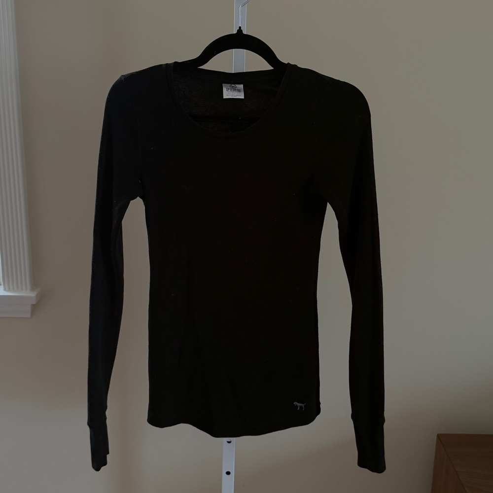 PINK by Victoria’s Secret long sleeve thermal black tee shirt